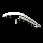 фото стеновой профильный карниз для штор «универсал» с поворотами к стене двухрядный белый в интернет-магазине Олексдеко