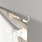 Рулонная штора «MGS» фурнитура Белая. Ткань коллекции «Фрассино» Жемчуг