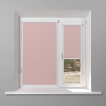 Рулонная штора «UNI 1» фурнитура Белая. Ткань коллекции «Плэин» Розовый