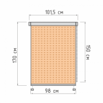 Рулонная штора «Мини» Квадро/Муссон (98 х 170)