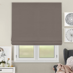 Римская штора белый подъемный механизм «Монро» Dim-out Никелевый