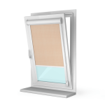 Рулонная штора «UNI 1» фурнитура Белая. Ткань коллекции «Квадро» Бисквит