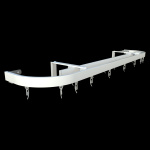 фото стеновой профильный карниз для штор «универсал» с поворотами к стене двухрядный белый в интернет-магазине Олексдеко