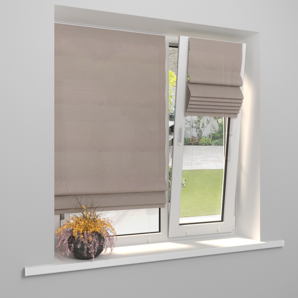 Римская штора «Тулон» индивидуальный размер «Lino» Бежевый