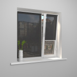 Рулонная штора «Мини» фурнитура Белая. Ткань коллекции «Скрин Витара» Черный (компл. Besta)