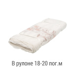 Ткань для штор-кафе коллекция «Romantik» персик с серым (На отрез высота 45см)