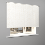 Рулонная штора «Стандарт» фурнитура Белая. Ткань коллекции «Фрассино» Жемчуг глянец