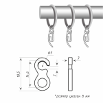 Крючок с ушком 5 мм кор. 10000 шт (Прозрачный)