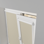 Рулонная штора «UNI 1» фурнитура Белая. Ткань коллекции «Плэин» Silver Blackout Айвори