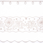 Ткань для штор-кафе коллекция «Flowers» беж (Рулон высота 45см)