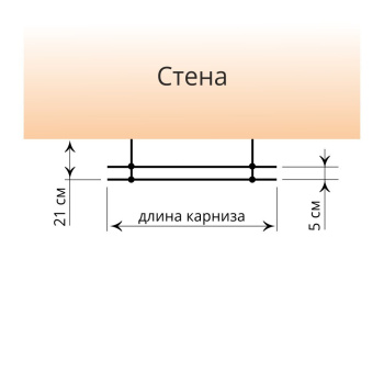 изображение стеновой профильный карниз для штор «универсал» двухрядный белый на olexdeco.ru