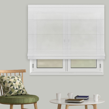 Римская штора тюль «Брила» Белый («Вена» L=100 см H=170 см)