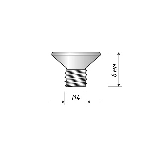 Винт М 4х6 мм с потайной головкой