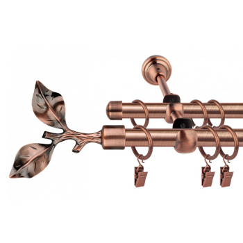 изображение двухрядный стеновой карниз для штор «ветка большая» медь на olexdeco.ru