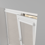 Рулонная штора «UNI 1» фурнитура Белая. Ткань коллекции «Скрин Виши» Бело-серый