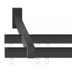 Двухрядный стеновой карниз для штор «Лайн» черный матовый (13х31 160)