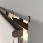 Рулонная штора «MGS» фурнитура Коричневая. Ткань коллекции «Пандора» Жемчуг