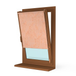 Рулонная штора «Мини» фурнитура Золотой дуб. Ткань коллекции «Шелк» Мокка