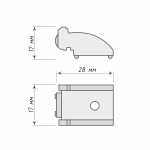 Суппорт потолочный для профиля «Универсал» «Велкро» (Белый)