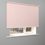 Рулонная штора «Moncada» ø38 фурнитура Белая. Ткань коллекции «Шелк» Персик