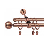 фото двухрядный стеновой карниз для штор «паола» медь в интернет-магазине Олексдеко