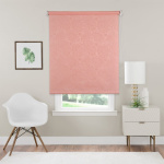Рулонная штора «Стандарт» фурнитура Белая. Ткань коллекции «Арабеска» Розовый
