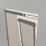 Рулонная штора «UNI 2» фурнитура Темно-серая. Ткань коллекции «Лен» Темно-бежевый